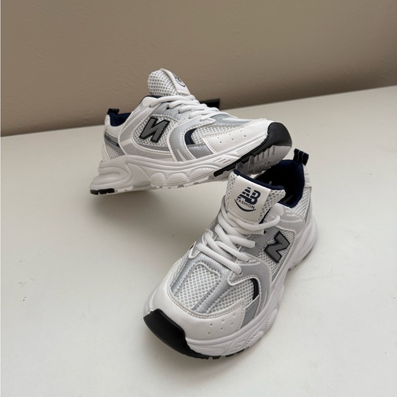 New Balance Other - New Balance Kids White and Gray Sneakers